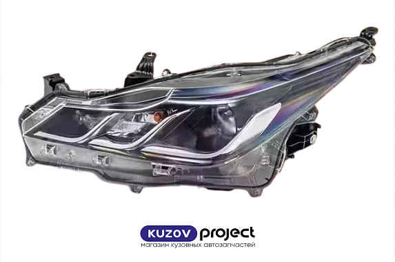Фара левая с электрическим корректором (ДХО / линза) Toyota Corolla 2018-2022 (Китай)