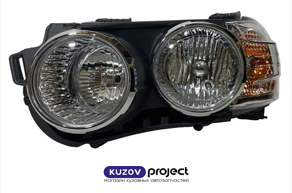 Фара хром (5к.) механический корректор Chevrolet Aveo 2011- Левая (Китай)